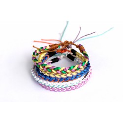 Hand Woven Macrame Friendship Bracelets 5 pcs Lot Cord Yarn